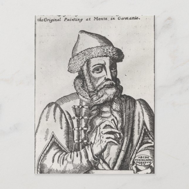 Postal Retrato de Johannes Gutenberg (Anverso)