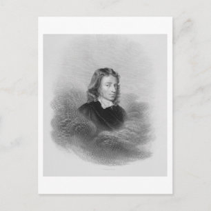 Postal Retrato de John Milton (1608-74) grabado por el