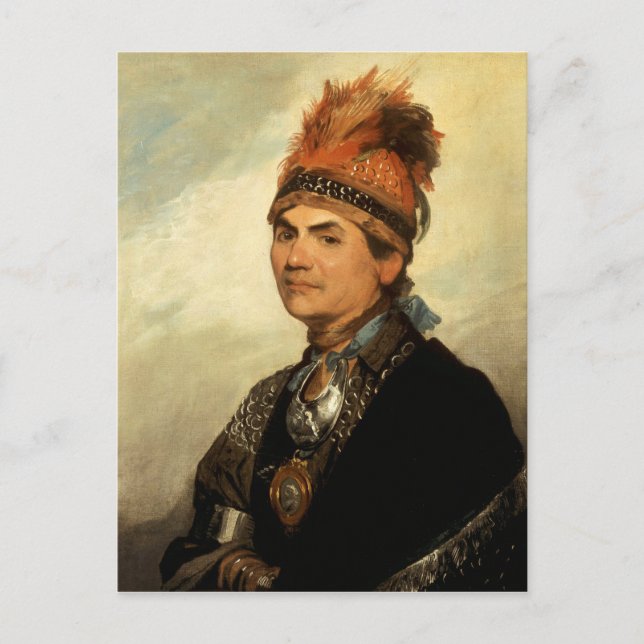Postal Retrato de Joseph Brant por Gilbert Stuart (Anverso)