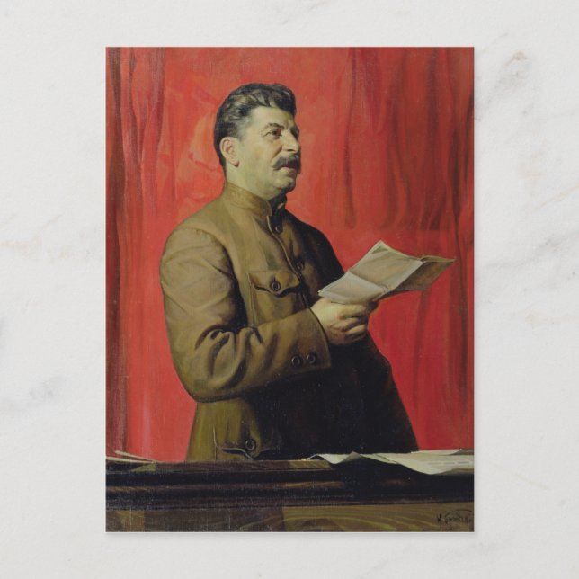 Postal Retrato de Josif Stalin, 1933 (Anverso)