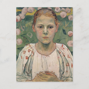 Postal Retrato de Kathe von Bach el   en el jardín