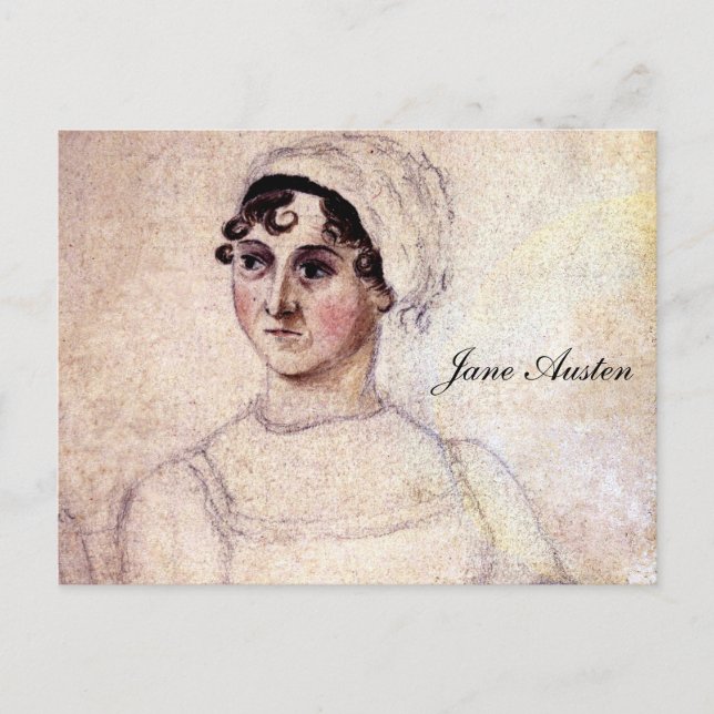 Postal Retrato de la antigua Jane Austen (Anverso)