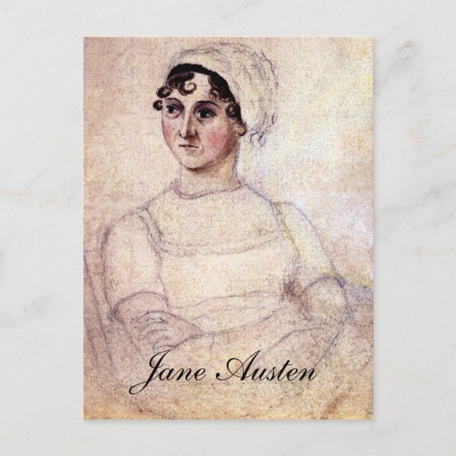 Postal Retrato de la antigua Jane Austen (Anverso)