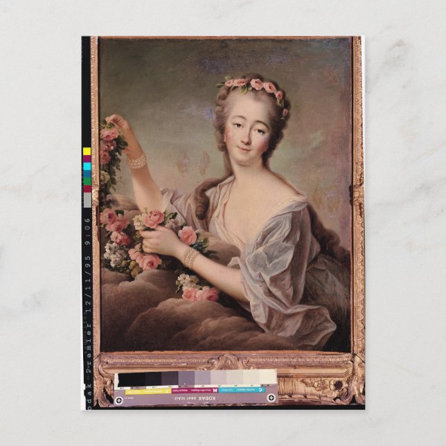 Postal Retrato de la condesa de Barry como flora (Anverso)