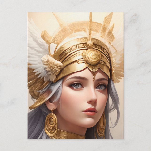 Postal Retrato de la diosa Atenea (Anverso)
