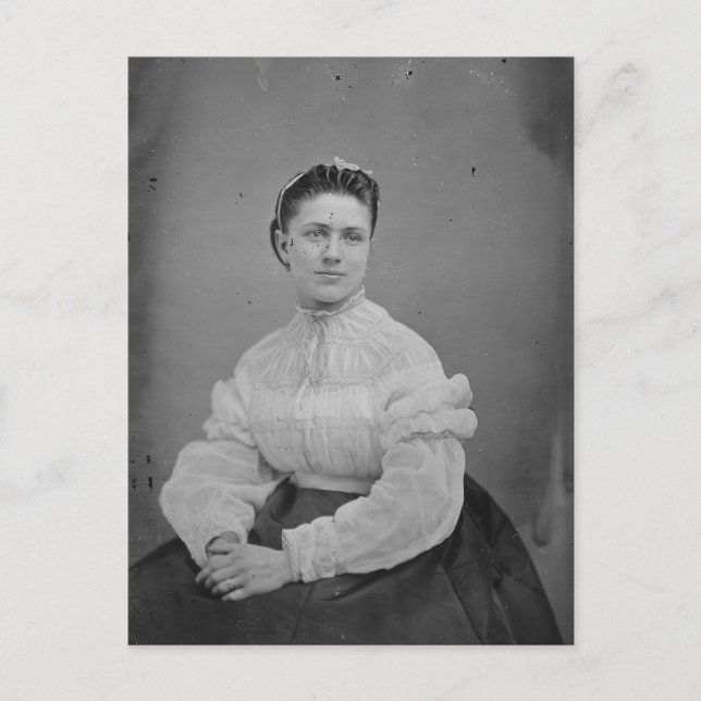 Postal Retrato de la era de la guerra civil de una mujer  (Anverso)