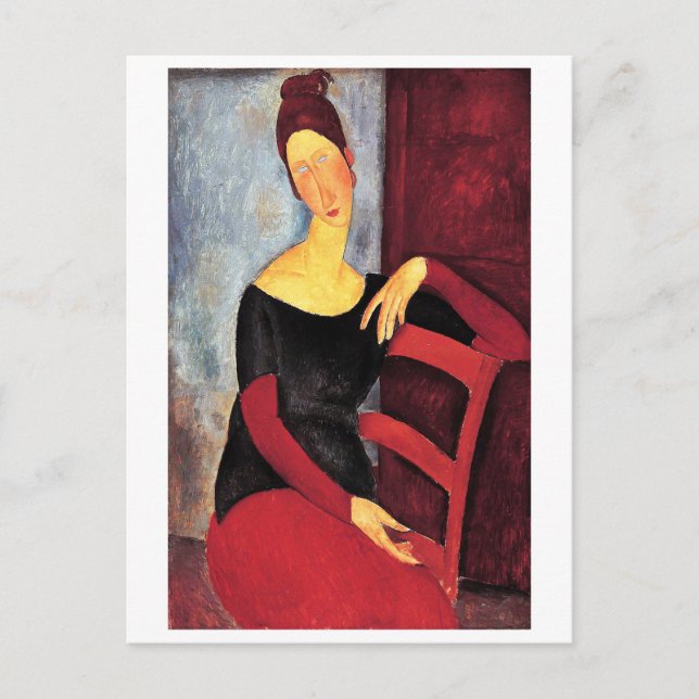 Postal Retrato de la esposa del artista, Modigliani (Anverso)