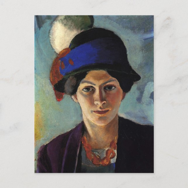 Postal Retrato de la esposa del artista por August Macke (Anverso)