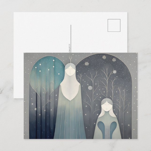 Postal Retrato de la familia gris, poscruce (Anverso / Reverso)