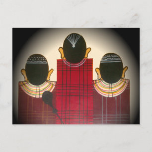 Postal Retrato de la familia Maasai bajo control