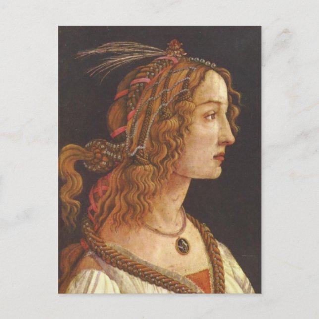 Postal Retrato de la joven Simonetta Vespucci (Anverso)