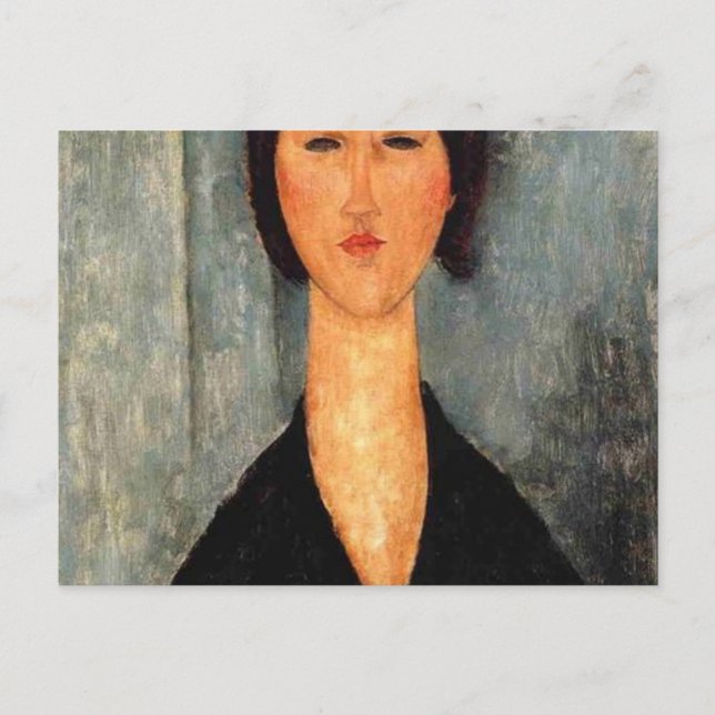 Postal Retrato de la mujer Modigliani (Anverso)