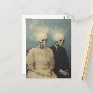 Postal Retrato de la pareja Skeleton