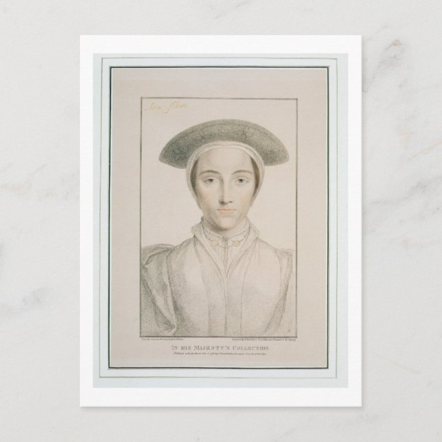 Postal Retrato de la reina Ana de Cleves (1515-57) grabad (Anverso)