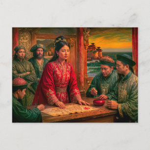 Postal Retrato de la Reina Pirata Madame Ching