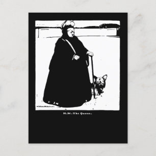 Postal Retrato de la Reina Victoria y el Perro Yorkie