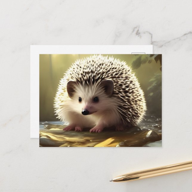 Postal Retrato de la vida salvaje de Baby Hedgehog (Anverso/Reverso In Situ)