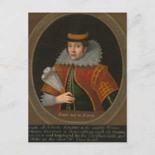 Postal Retrato de las verdaderas Pocahontas en Europa
