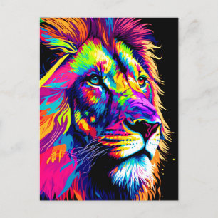 Postal Retrato de león