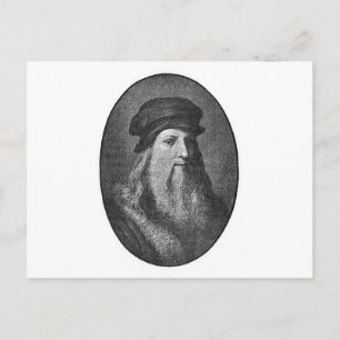 Postal Retrato de Leonardo da Vinci