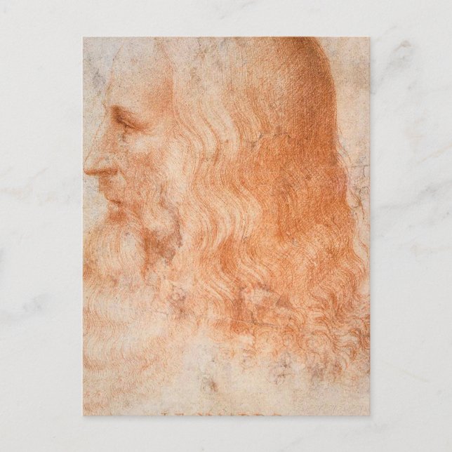 Postal Retrato de Leonardo da Vinci (Anverso)