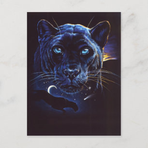 Postal Retrato de leopardo de medianoche