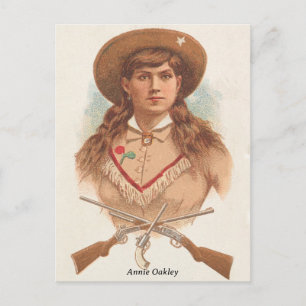 Postal Retrato de litografía de Annie Oakley