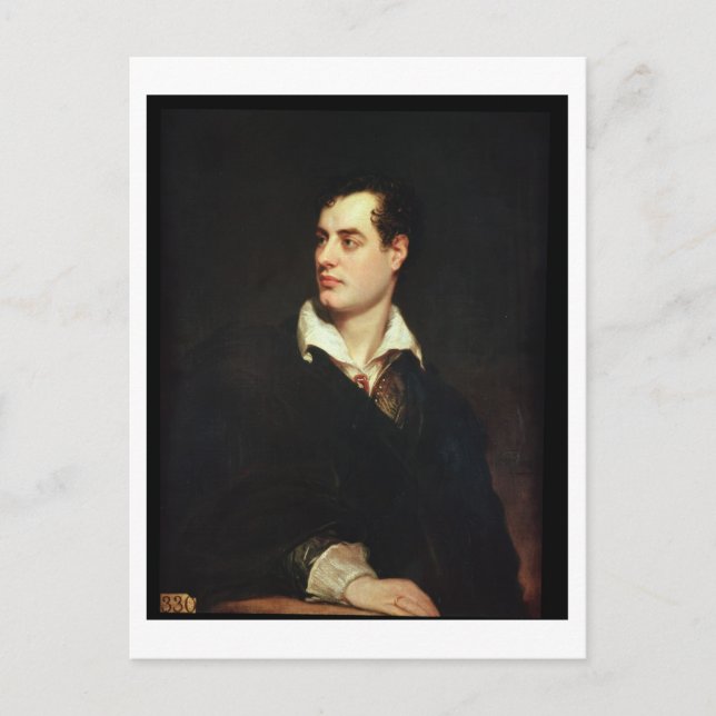 Postal Retrato de Lord Byron (1788-1824) (aceite sobre li (Anverso)