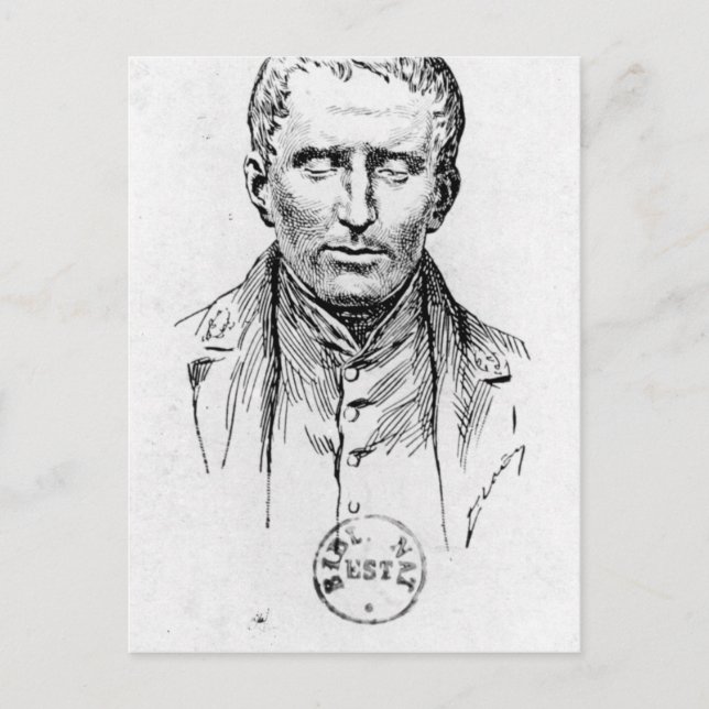 Postal Retrato de Louis Braille (Anverso)