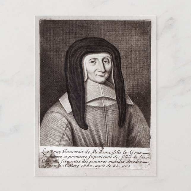 Postal Retrato de Louise de Marillac (Anverso)