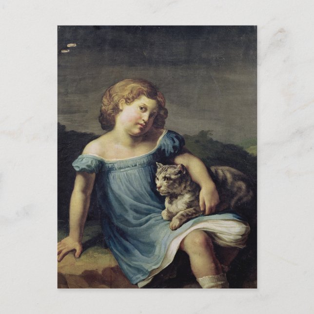 Postal Retrato de Louise Vernet como niño, 1818-19 (Anverso)