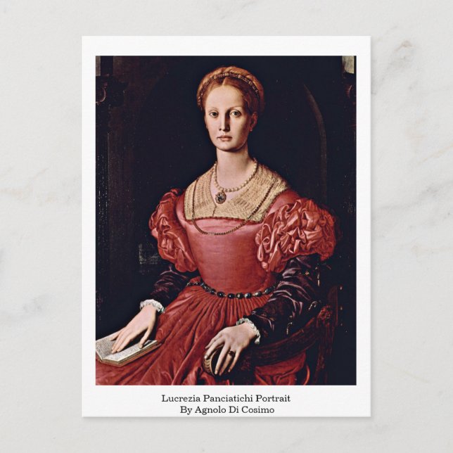Postal Retrato De Lucrezia Panciatichi De Angelo Bronzino (Anverso)
