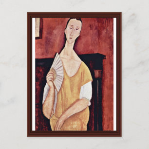 Postal Retrato De Lunia Czechowska Con Fan