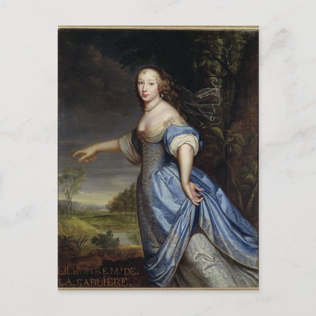 Postal Retrato de Madame de la Sabliere (Anverso)