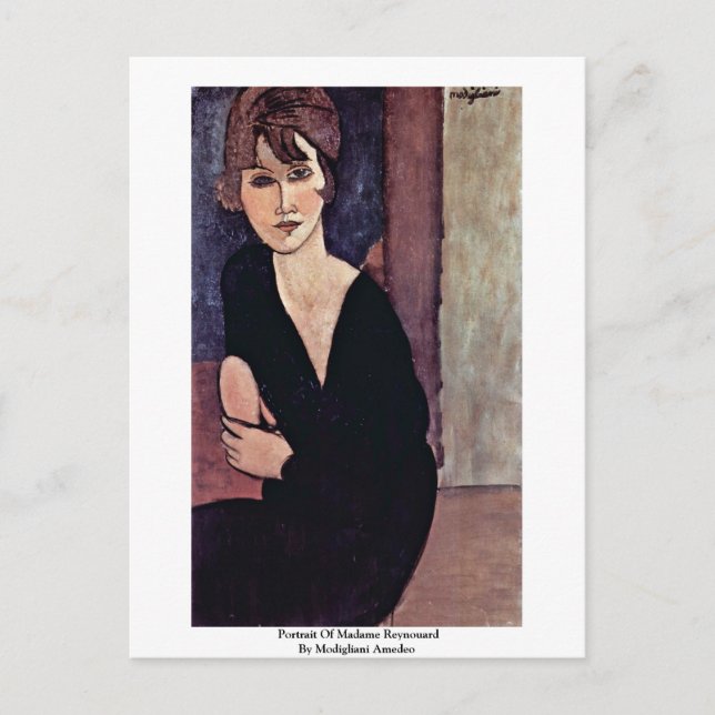 Postal Retrato De Madame Reynouard Por Modigliani Amedeo (Anverso)