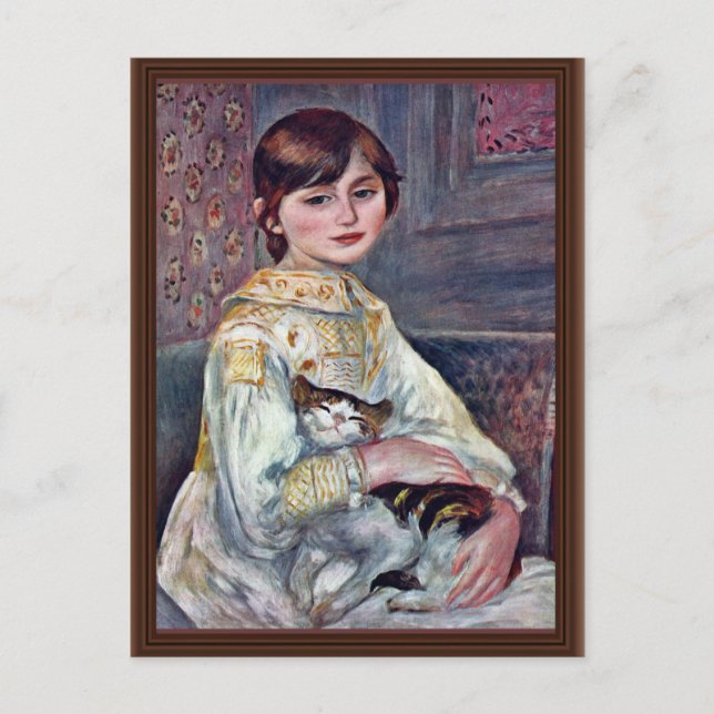 Postal Retrato De Mademoiselle Julie Manet Con Gato (Anverso)