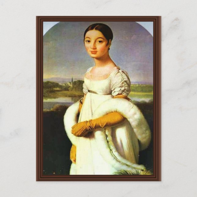 Postal Retrato De Mademoiselle Riviere Por Ingres Jean Au (Anverso)