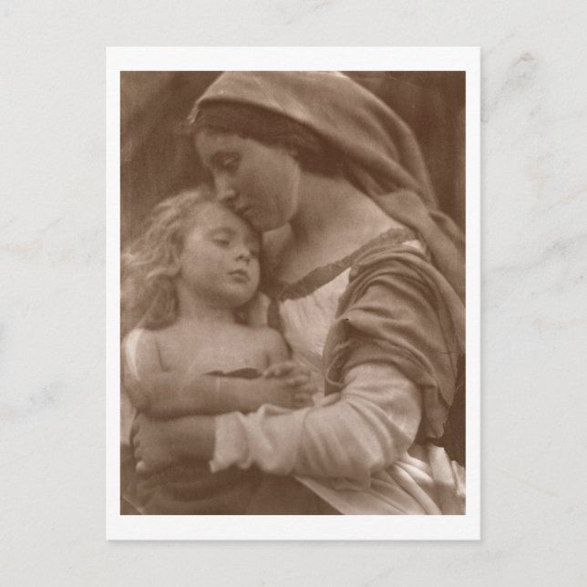 Postal Retrato de madre e hijo (foto de sepia) (Anverso)