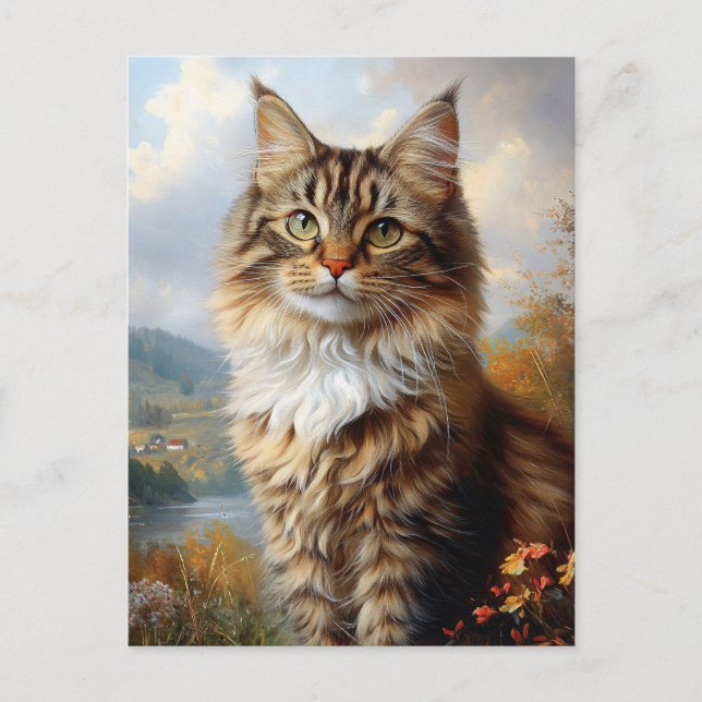Postal Retrato de Maine Coon Kitten (Anverso)