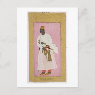 Postal Retrato de Malik Amber, inscrito en Deva
