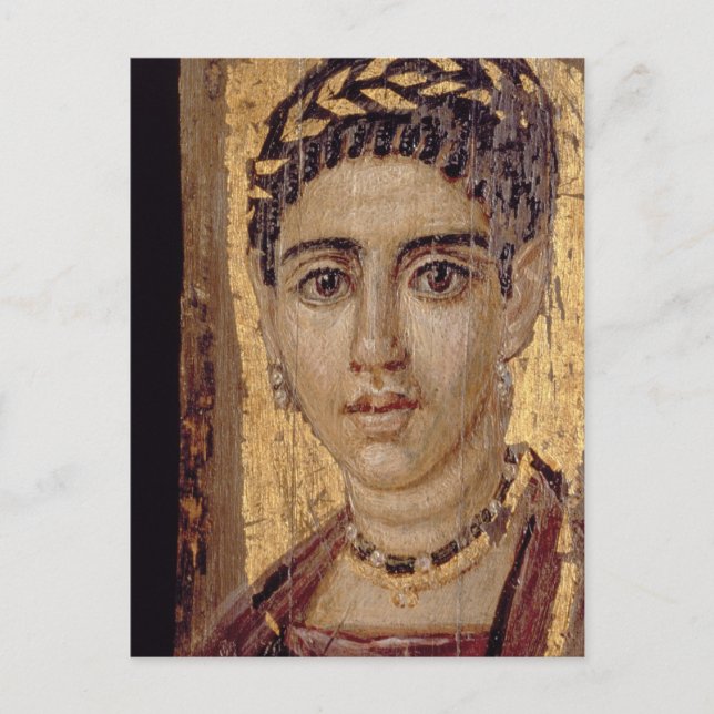 Postal Retrato de mamá de una mujer, de Fayum, Romano-Egy (Anverso)