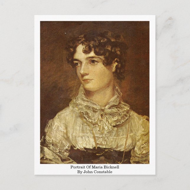 Postal Retrato De Maria Bicknell, Por John Constable (Anverso)