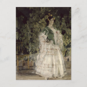 Postal Retrato de Maria Kusnetso va-Benois como Carmen