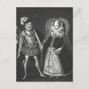 Postal Retrato de María Reina de Escocia
