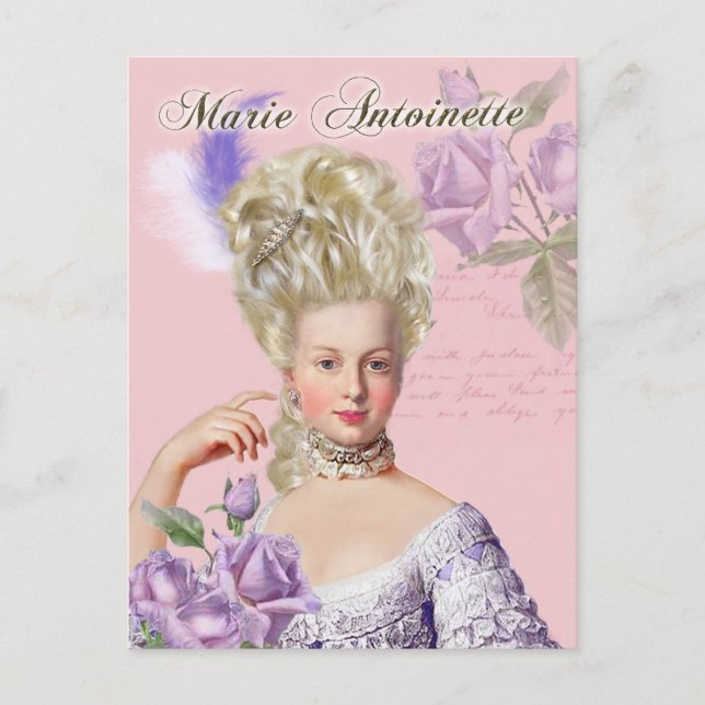 Postal Retrato de Marie Antoinette Postcd en lavanda (Anverso)