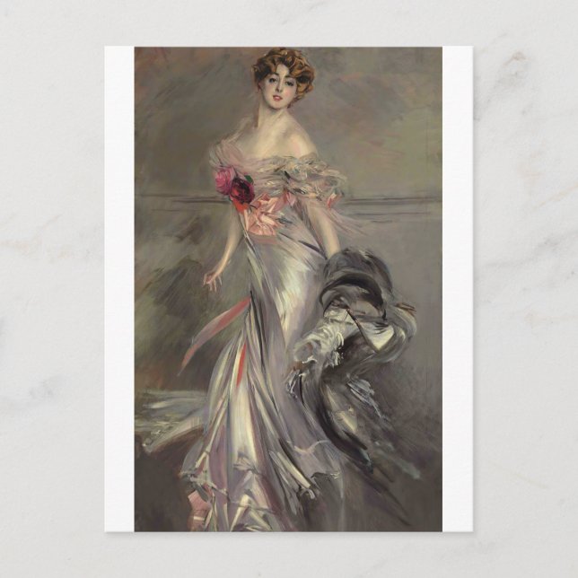 Postal Retrato de Martha Regnier por Giovanni Boldini (Anverso)