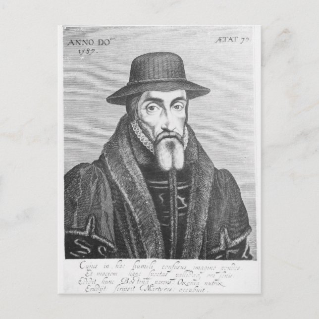 Postal Retrato de martirólogo inglés de John Foxe (Anverso)
