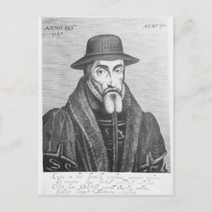Postal Retrato de martirólogo inglés de John Foxe
