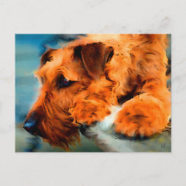 Postal Retrato de Mascota de arte de perro del territorio