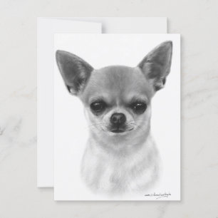 Postal Retrato de Mascota de arte pintado a mano de Chihu